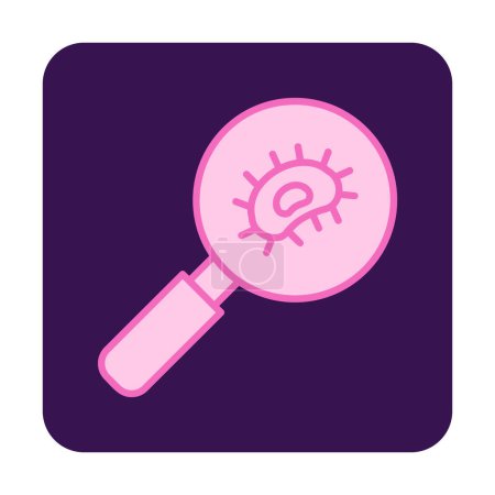 Illustration for Bacteria Research with magnifier glass icon, vector illustration - Royalty Free Image