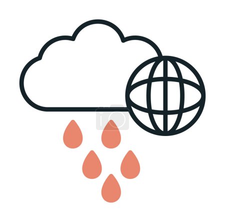 Téléchargez les illustrations : Journée mondiale des pluies. icône web design simple - en licence libre de droit