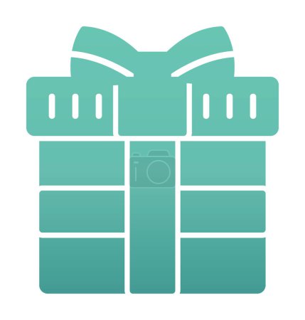 Illustration for Gift box with bow. web icon simple illustration - Royalty Free Image