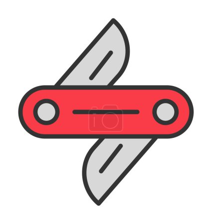 Illustration for Swiss knife icon vector isolated on white background - Royalty Free Image