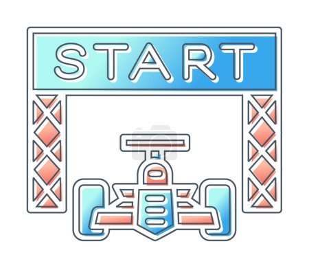 Illustration for Start icon. simple illustration of Starting Race vector icon for web. - Royalty Free Image