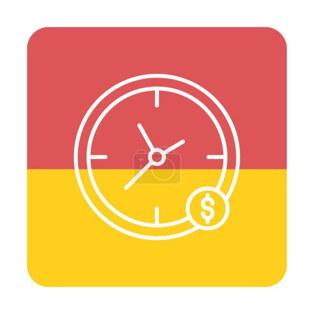 Téléchargez les illustrations : Time Is Money icône de l'horloge illustration vectorielle - en licence libre de droit