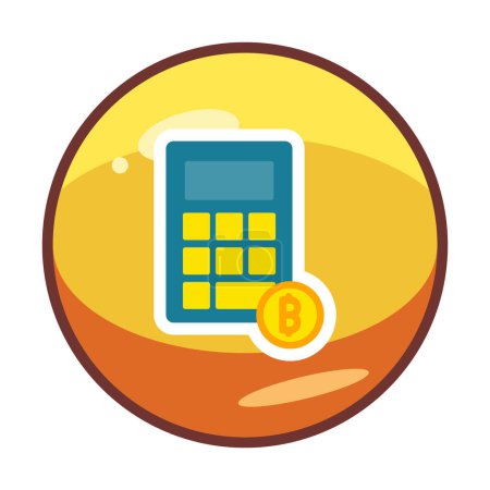 Illustration for Cryptocurrency calculator web icon simple illustration - Royalty Free Image