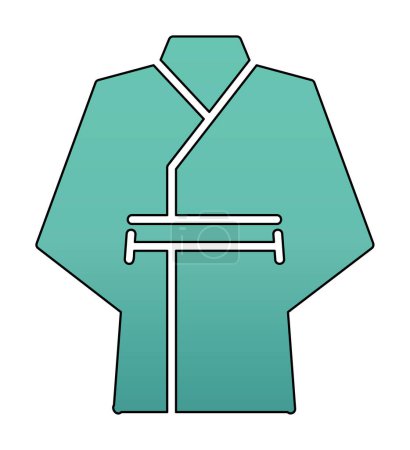Illustration for Japanese kimono outline icon vector illustration - Royalty Free Image