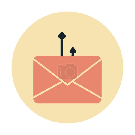flache Angelhaken mit E-Mail. Angelbetrug mit Briefumschlag-Symbol. 