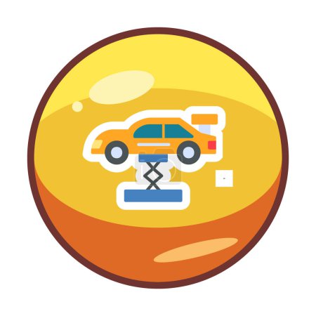 Téléchargez les illustrations : Icône de levage de voiture, illustration vectorielle - en licence libre de droit