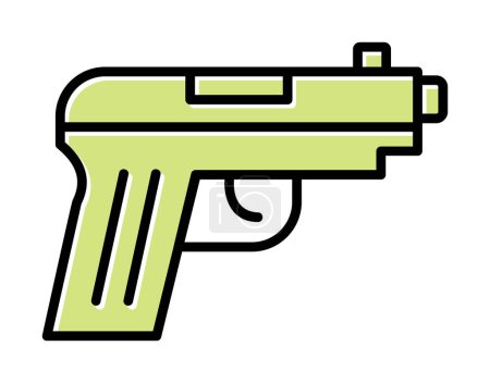 Téléchargez les illustrations : Illustration vectorielle d'icône de pistolet militaire - en licence libre de droit