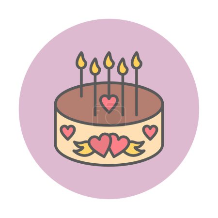 Ilustración de Pastel de cumpleaños con velas icono vector ilustración - Imagen libre de derechos