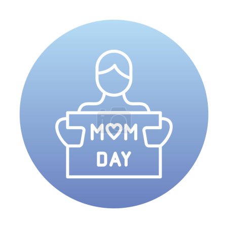 Ilustración de Icono del día de la madre, plantilla de tarjeta de felicitación, ilustración vectorial - Imagen libre de derechos