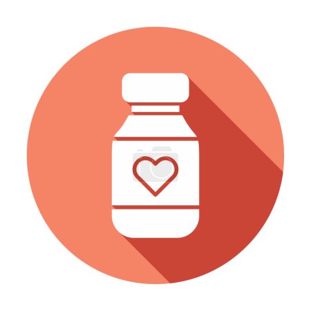 Illustration for Vitamin bottle web icon, vector illustration - Royalty Free Image