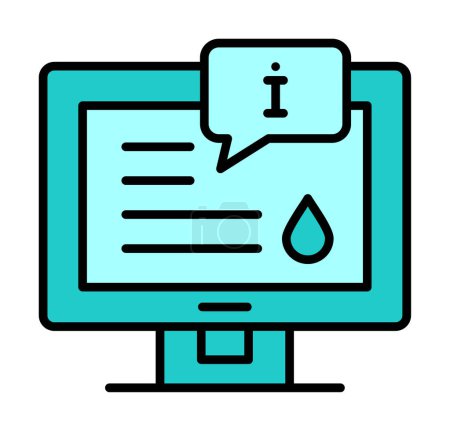 Illustration for Computer screen with Information icon vector illustration - Royalty Free Image
