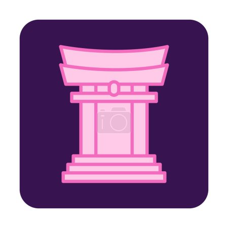 Téléchargez les illustrations : Simple icône japonaise Tori Gate, illustration vectorielle - en licence libre de droit