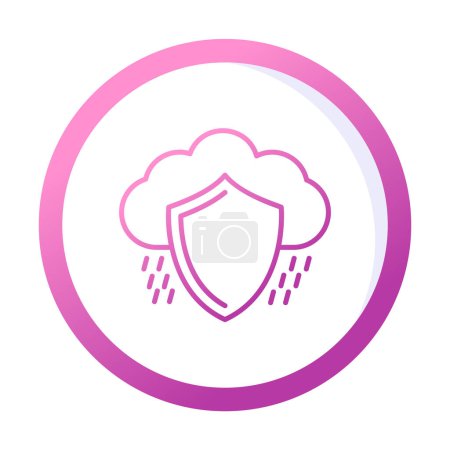 Téléchargez les illustrations : Sécurité cloud icône plate, illustration vectorielle - en licence libre de droit