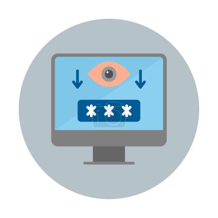 Illustration for Simple Computer Spyware icon, vector illustration - Royalty Free Image