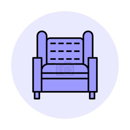 Illustration for Armchair  flat icon, vector illustration - Royalty Free Image