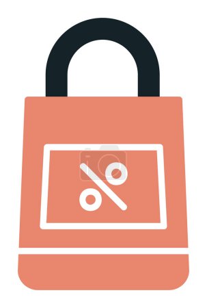 Ilustración de Icono de la bolsa de compras, ilustración vectorial diseño simple - Imagen libre de derechos