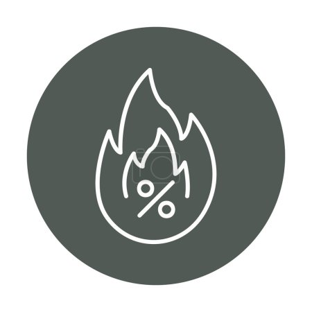 Ilustración de Fuego plano simple con el icono de venta caliente - Imagen libre de derechos