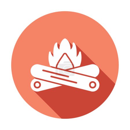 Illustration for Abstract simple flat bonfire  icon,  illustration - Royalty Free Image