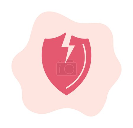 Illustration for Broken Shield icon. vector illustration - Royalty Free Image