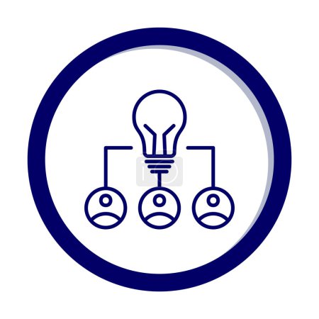 Ilustración de Idea de equipo, bombilla e icono de equipo de negocios, ilustración vectorial - Imagen libre de derechos