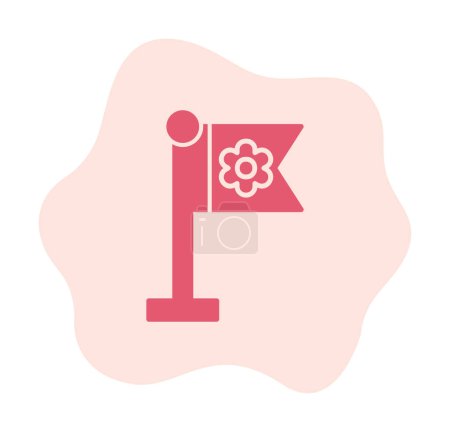 Téléchargez les illustrations : Icône drapeau Sakura, illustration vectorielle - en licence libre de droit