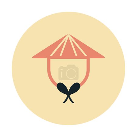 Ilustración de Sombrero Chino. icono web ilustración simple - Imagen libre de derechos