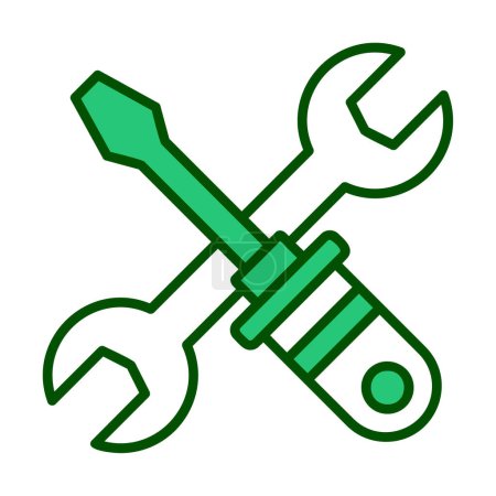 Illustration for Wrench and screwdriver icon. outline illustration of tools vector icon for web - Royalty Free Image
