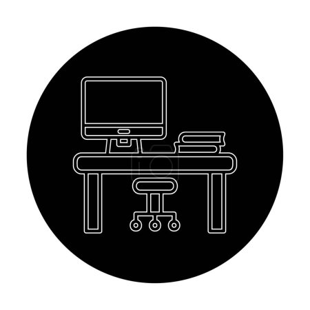 Ilustración de Icono de escritorio de oficina, ilustración vectorial simple - Imagen libre de derechos