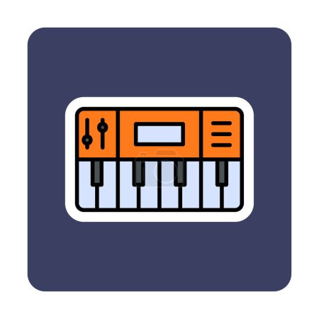 Illustration for Simple  Synthesizer music icon vector illustration - Royalty Free Image
