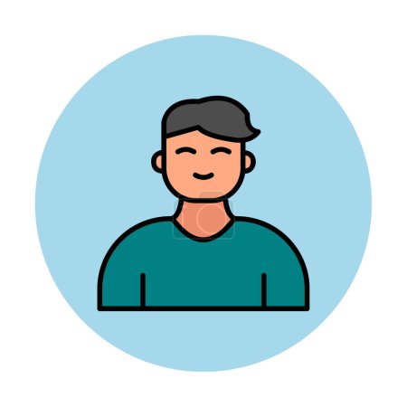 Illustration for Young male avatar man with hairstyle vector illustration - Royalty Free Image