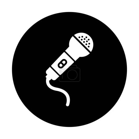 Ilustración de Icono del micrófono aislado sobre fondo azul largo. - Imagen libre de derechos