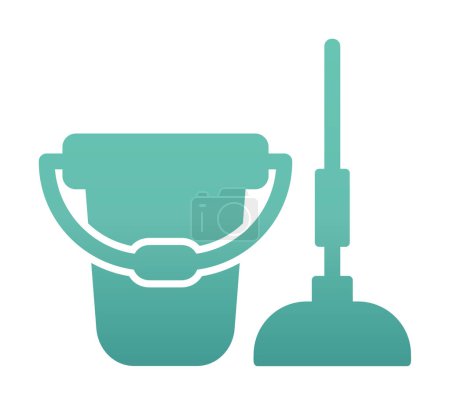 Illustration for Bucket and mop icon, vector illustration - Royalty Free Image