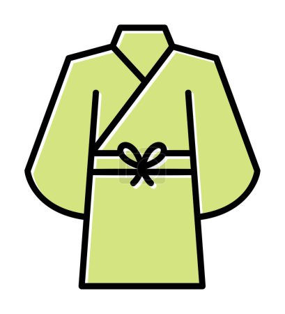 Yukata-Symbol, linear isolierte Illustration, dünner Linienvektor, Webdesign-Zeichen 
