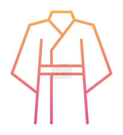 Téléchargez les illustrations : Illustration vectorielle d'icône de contour kimono japonais - en licence libre de droit