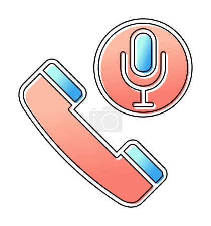 Illustration for Simple Call Record icon, vector illustration - Royalty Free Image