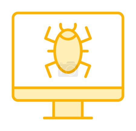 Ilustración de Simple icono de virus informático, ilustración de vectores - Imagen libre de derechos