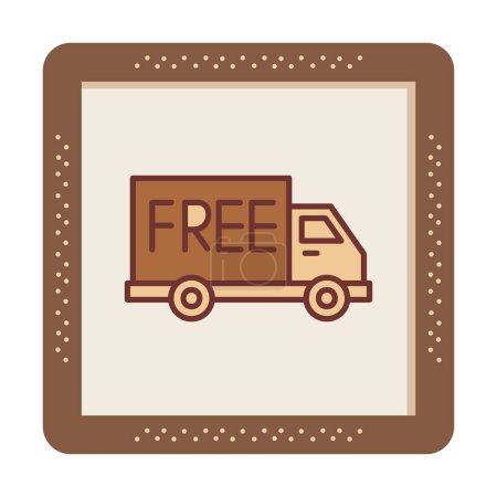 Illustration for Flat free delivery vector icon illustration design. - Royalty Free Image