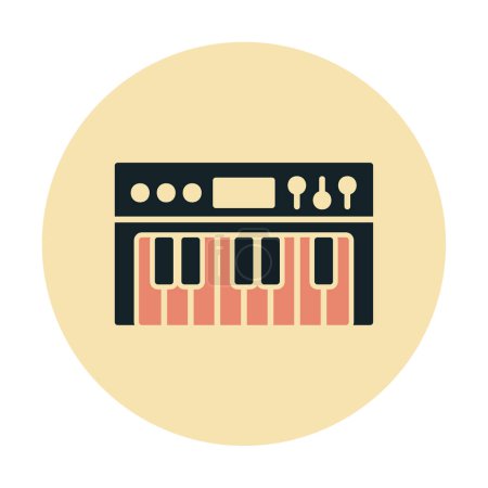 Ilustración de Sintetizador simple icono de música vector ilustración - Imagen libre de derechos