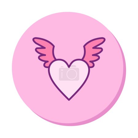 Illustration for Angel heart icon, vector illustration - Royalty Free Image