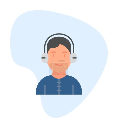 Illustration for DJ avatar web icon, vector illustration - Royalty Free Image