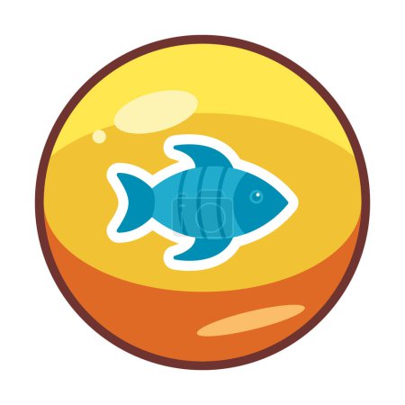 Ilustración de Ilustración de icono de pescado gráfico en el fondo - Imagen libre de derechos