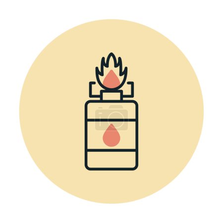 Téléchargez les illustrations : Simple illustration vectorielle d'icône Camping Gas - en licence libre de droit