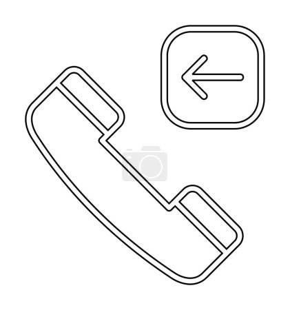 Téléchargez les illustrations : Simple plat Incoming call icon vecteur illustration design - en licence libre de droit