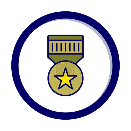 Téléchargez les illustrations : Simple icône de badge militaire, illustration vectorielle - en licence libre de droit