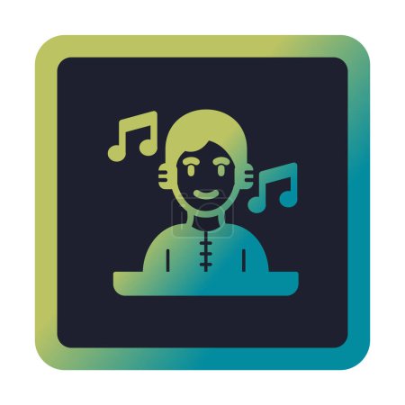 Téléchargez les illustrations : Icône web DJ avatar, illustration vectorielle - en licence libre de droit