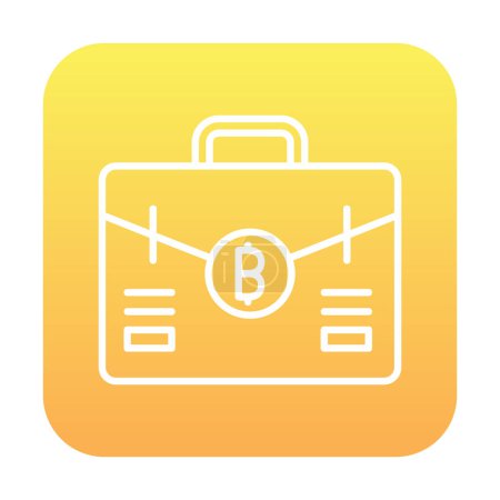 Téléchargez les illustrations : Mallette avec icône Bitcoin vectoriel illustration design - en licence libre de droit