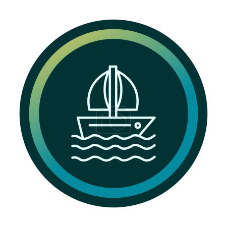 Téléchargez les illustrations : Illustration simple d'icône de voilier plat - en licence libre de droit