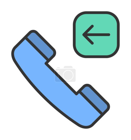 Illustration for Simple flat Incoming call  icon illustration - Royalty Free Image