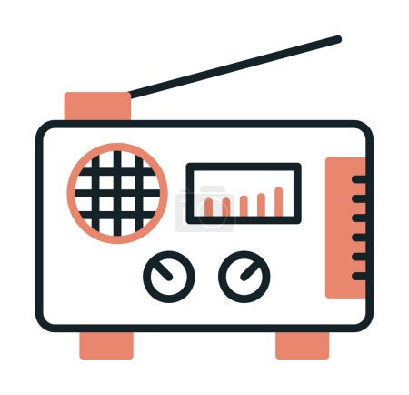 Ilustración de Icono de radio plana. esquema ilustración vector - Imagen libre de derechos