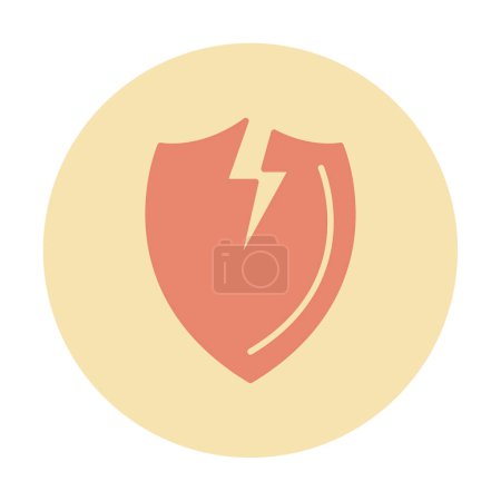 Illustration for Broken Shield icon. vector illustration - Royalty Free Image
